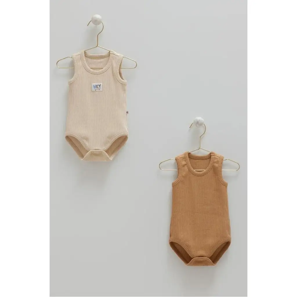 Caramell %100 Pamuk 2'li Atlet Body Bej CRML.BEJ.BE2085