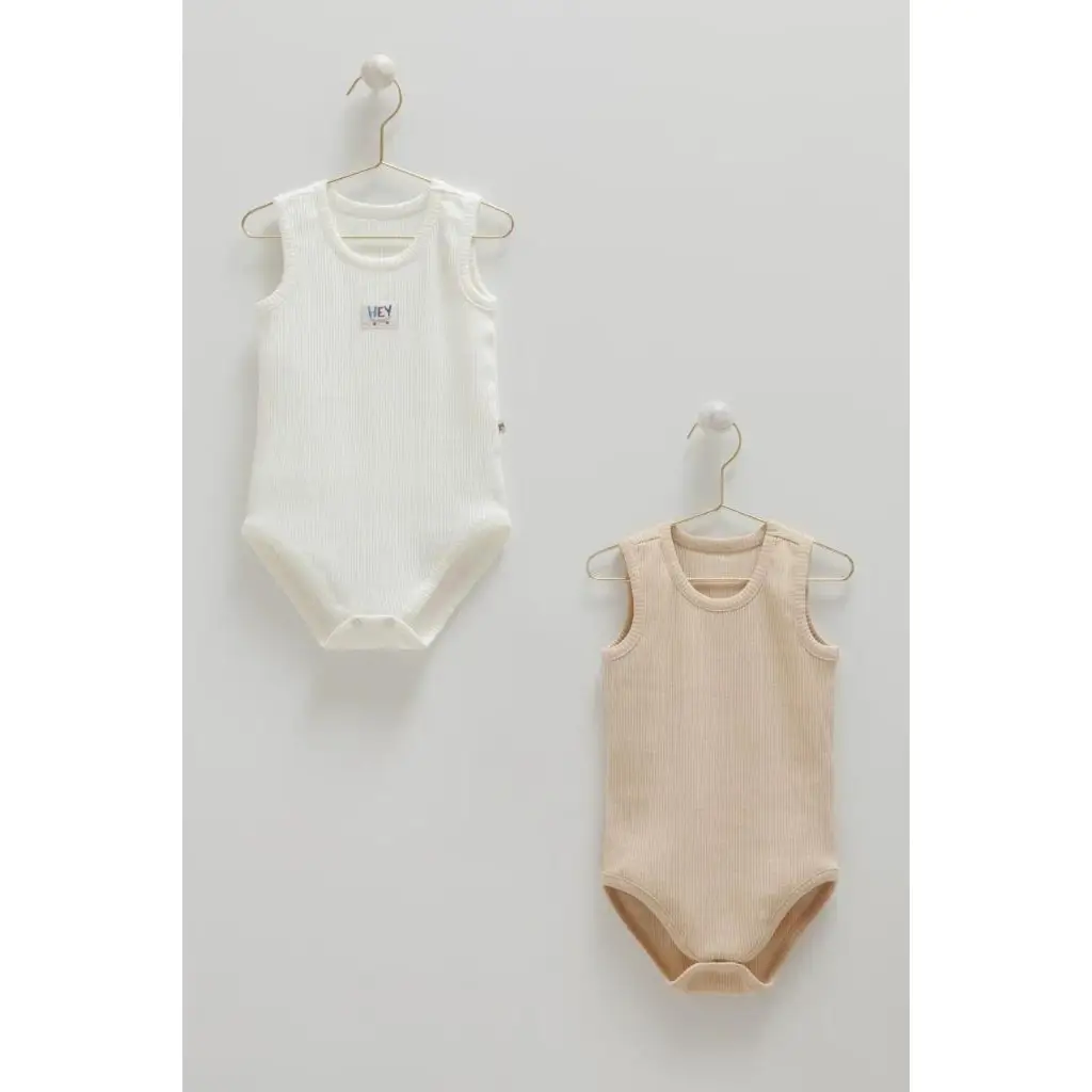 Caramell %100 Pamuk 2'li Atlet Body Bej CRML.BEJ.BE2086