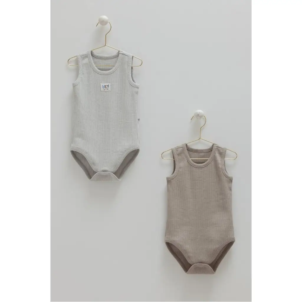 Caramell %100 Pamuk 2'li Atlet Body Gri CRML.GRİ.BE2086