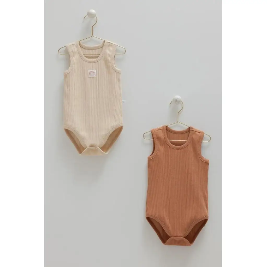 Caramell %100 Pamuk 2'li Atlet Body Bej CRML.BEJ.BK2090
