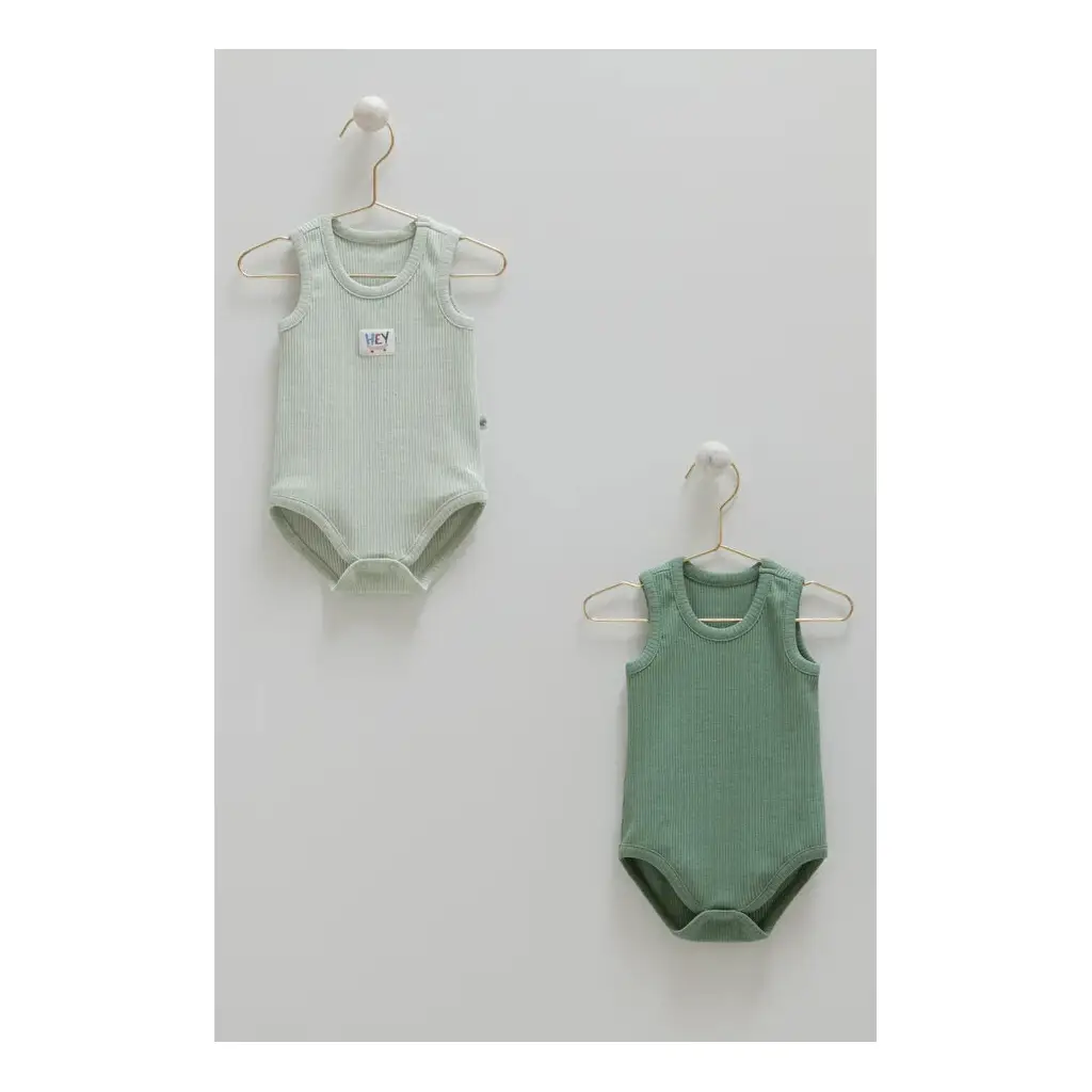 Caramell %100 Pamuk 2'li Atlet Body Yeşil CRML.YSL.BE2084