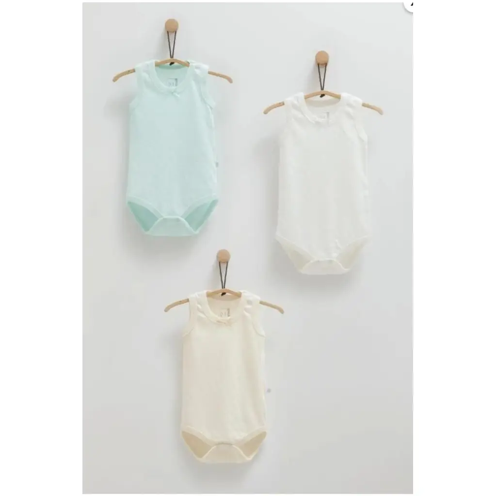 Caramell %100 Pamuk 3'lü Atlet Body Yeşil CRML.YSL.BK1513