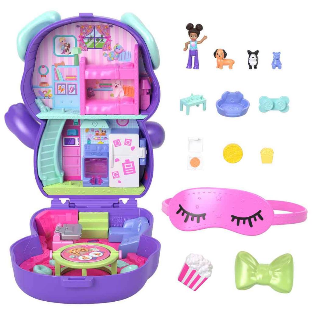 Polly Pocket ve Maceraları Kompakt Oyun Seti Göz Bantlı Köpek JFG56-JCR38 Polly Pocket ve Maceraları Kompakt Oyun Seti Göz Bantlı Köpek JFG56-JCR38